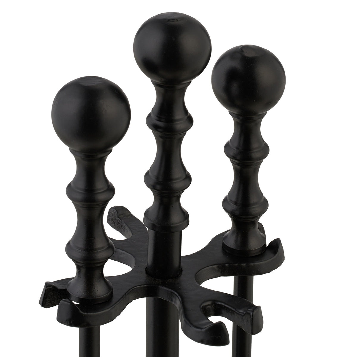 5-Piece Black Metal Fireplace Tool Set