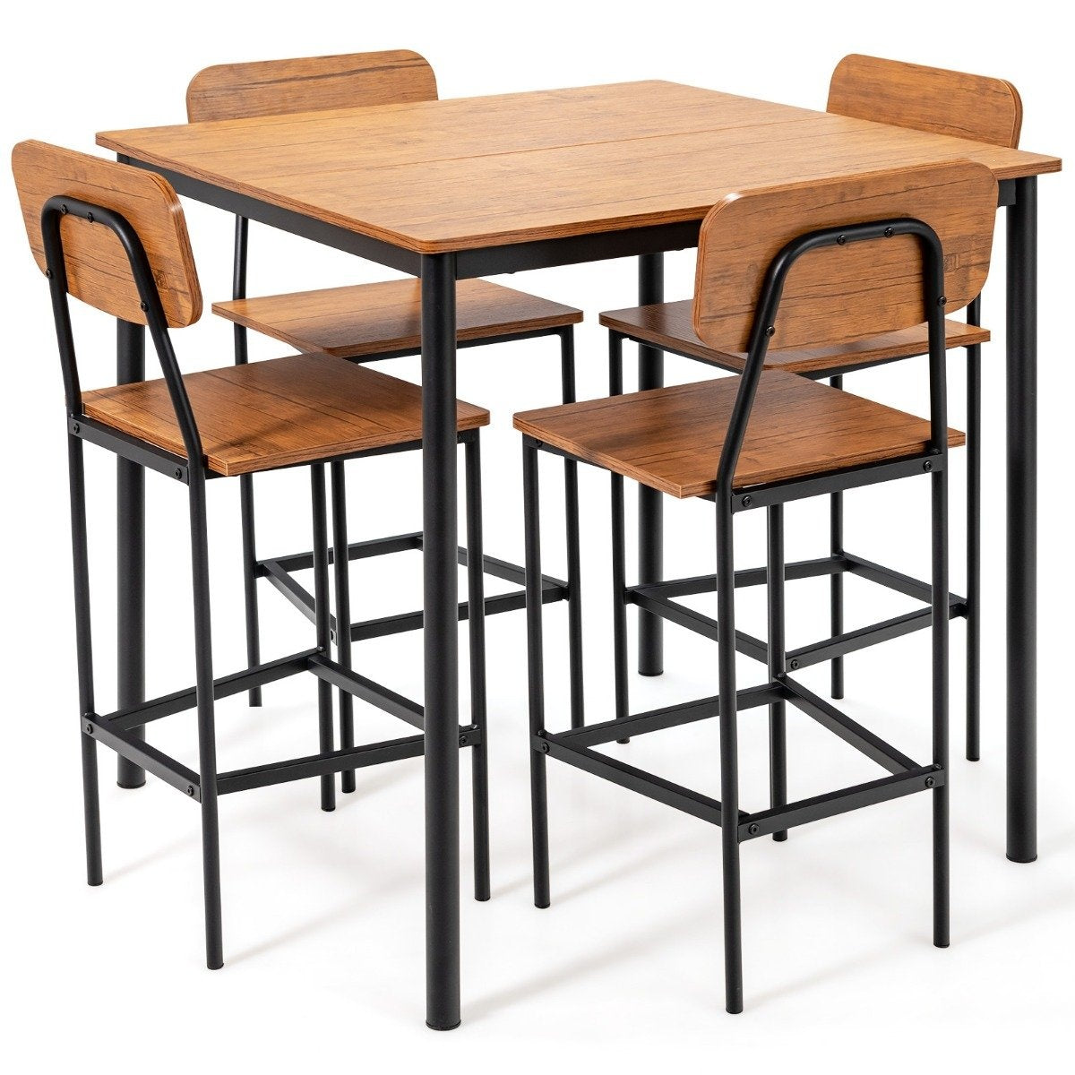 5-Piece Counter Height Dining Set with Table & 4 Stools