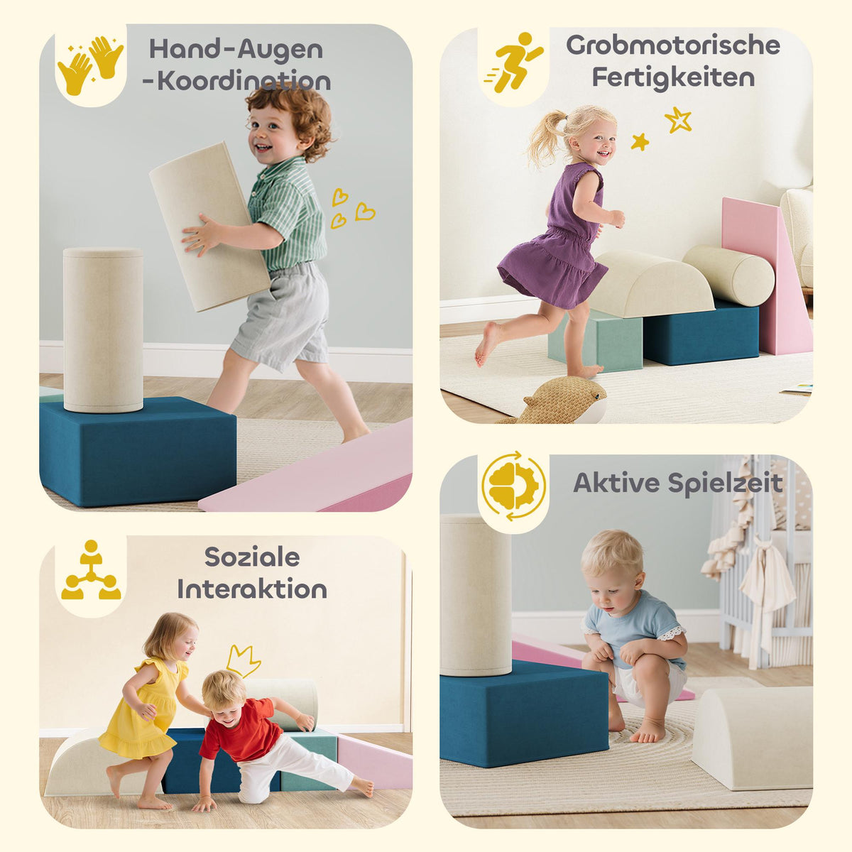 5-Piece Foam Block Set for Toddlers, Soft & Colorful