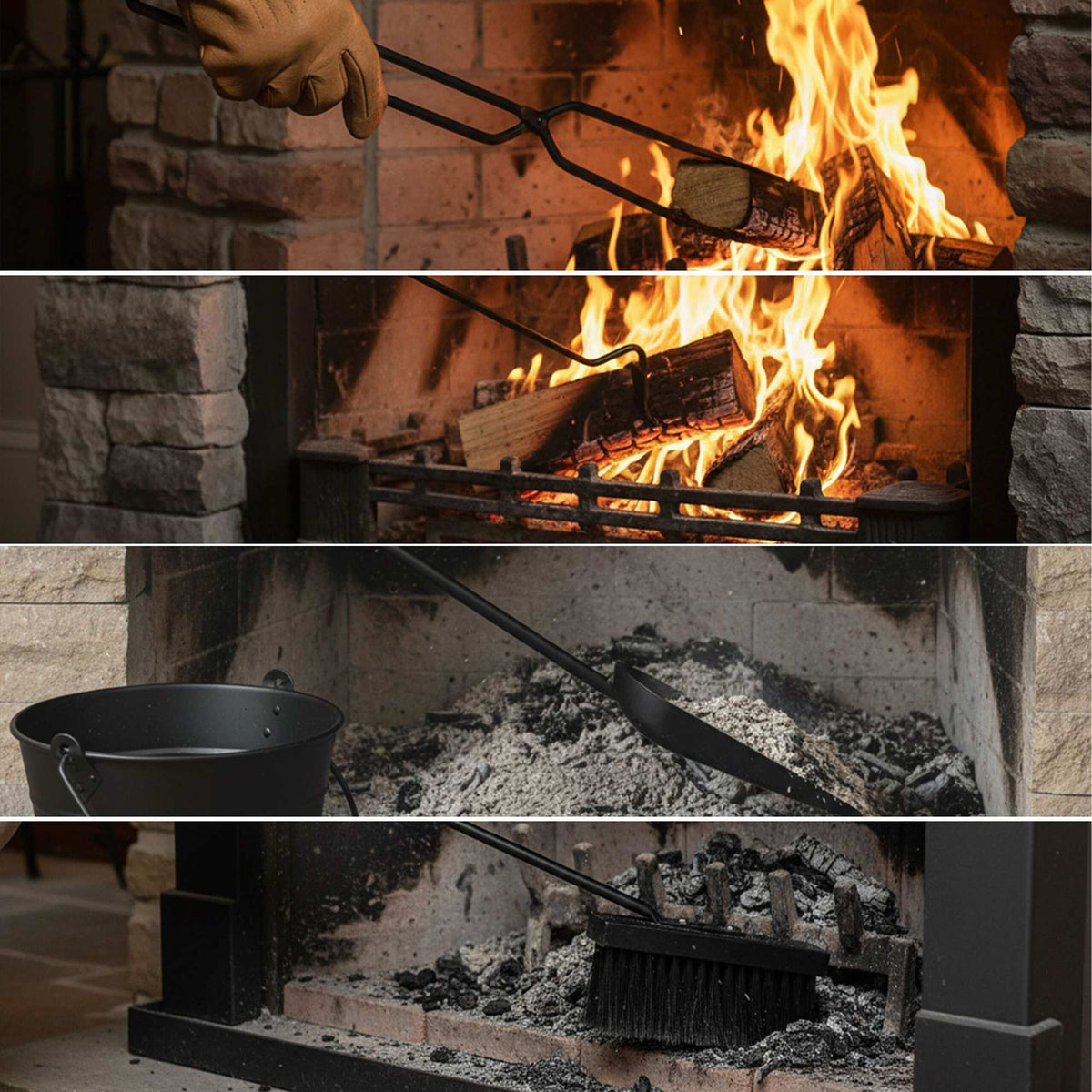 5-Piece Stainless Steel Fireplace Tool Set