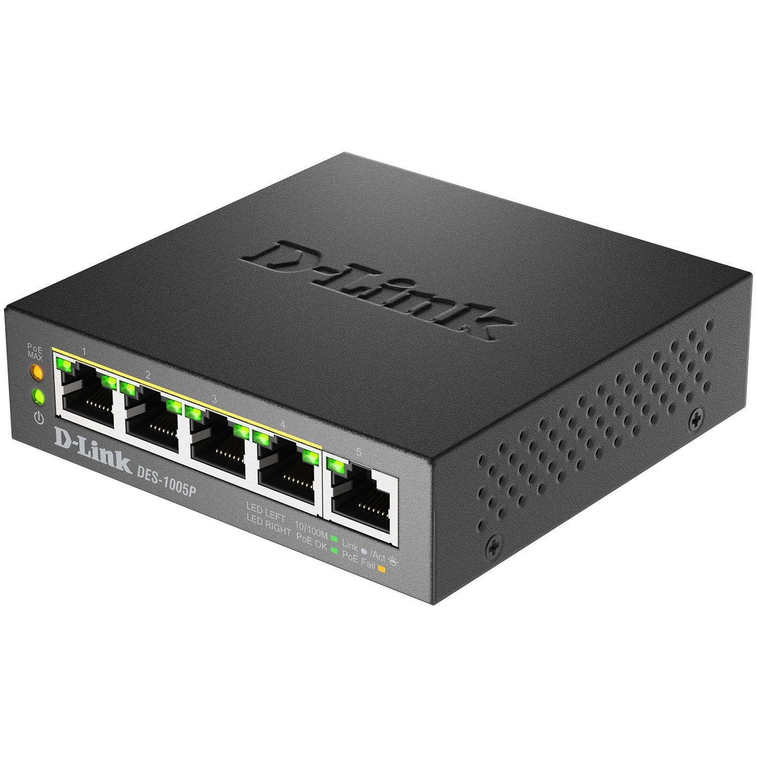 5-Port Fast Ethernet PoE+ Network Switch