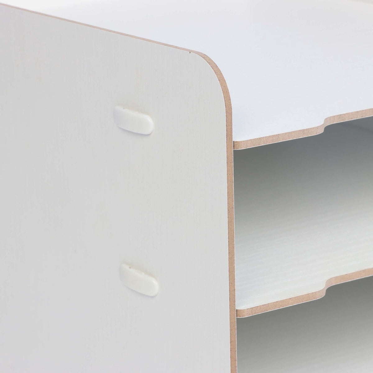 5-Slot MDF Letter Tray – White Wood-Effect Desk Organiser