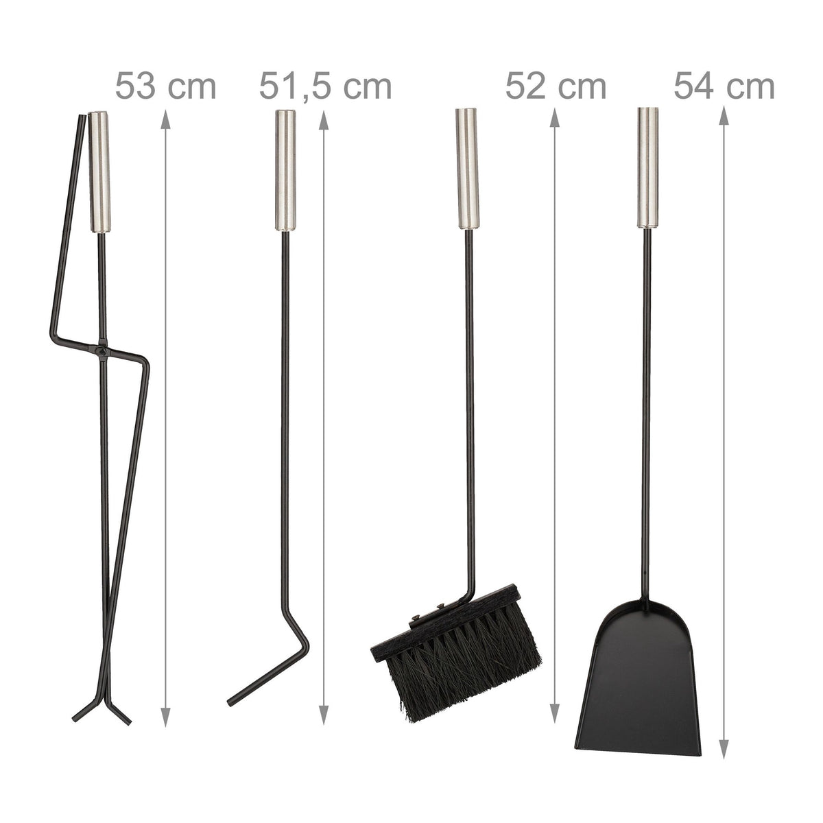 5-piece fireplace set in black bucket