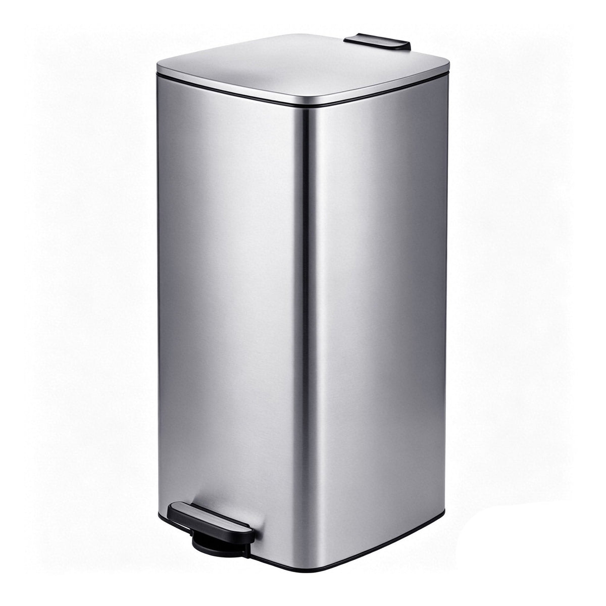 60L Stainless Steel Pedal Bin – Soft-Close, Silver