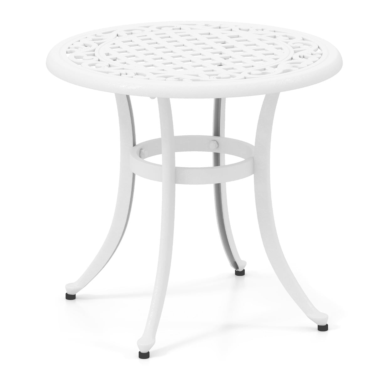 60 cm Round Cast Aluminum Patio Table – Adjustable Feet