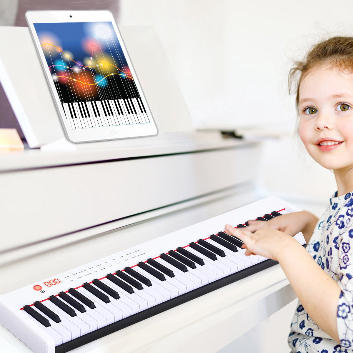 61-Key Digital Keyboard Piano with Case, Weighted Keys