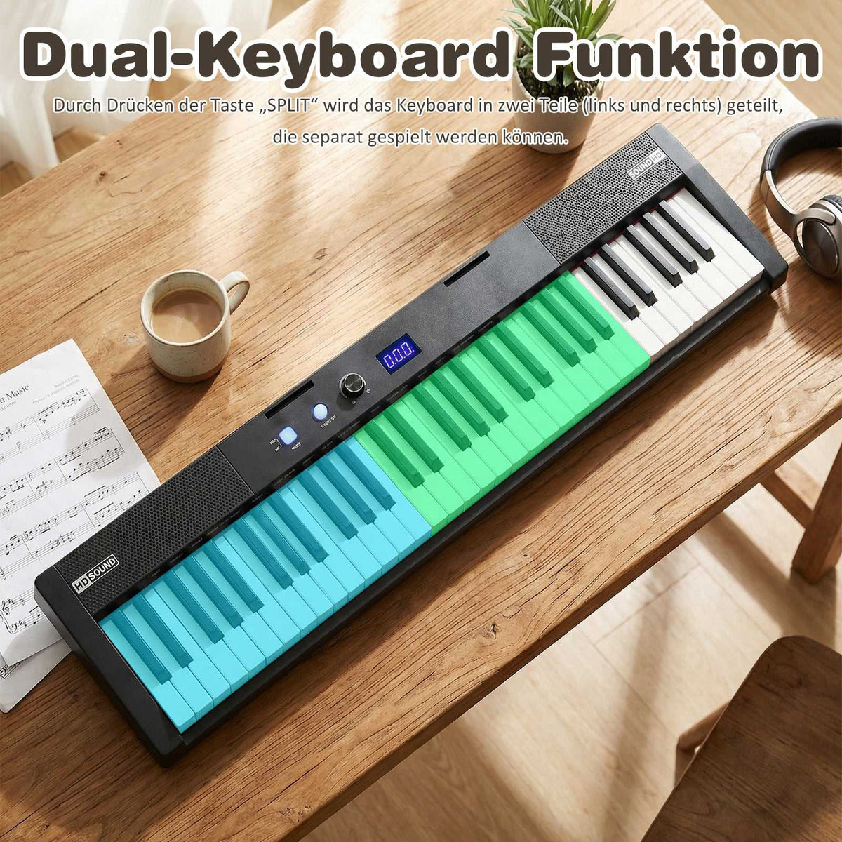 61-Key Electronic Keyboard Set with Adjustable Stand