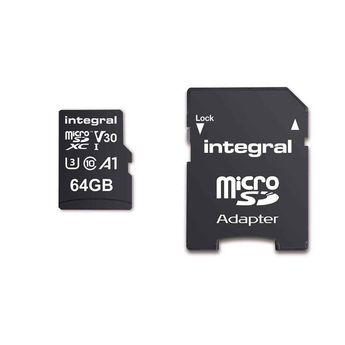 64 GB high-speed microSDHC/XC V30 UHS-I U3 memory card
