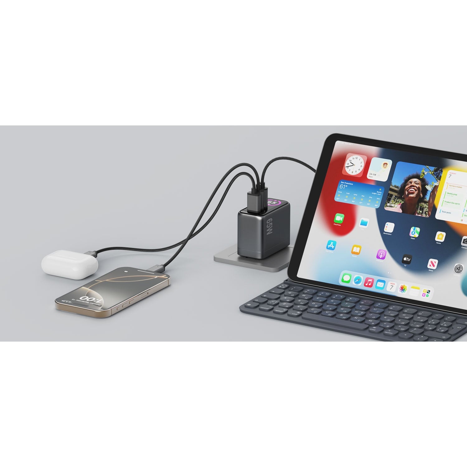 65W PD/QC Charger with Display