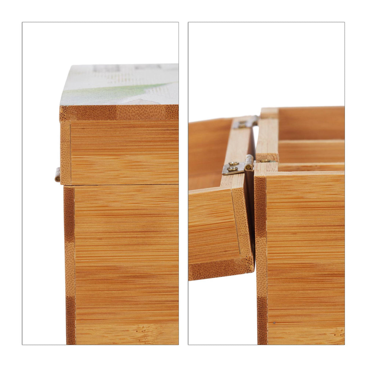 6-Compartment Bamboo Tea Box