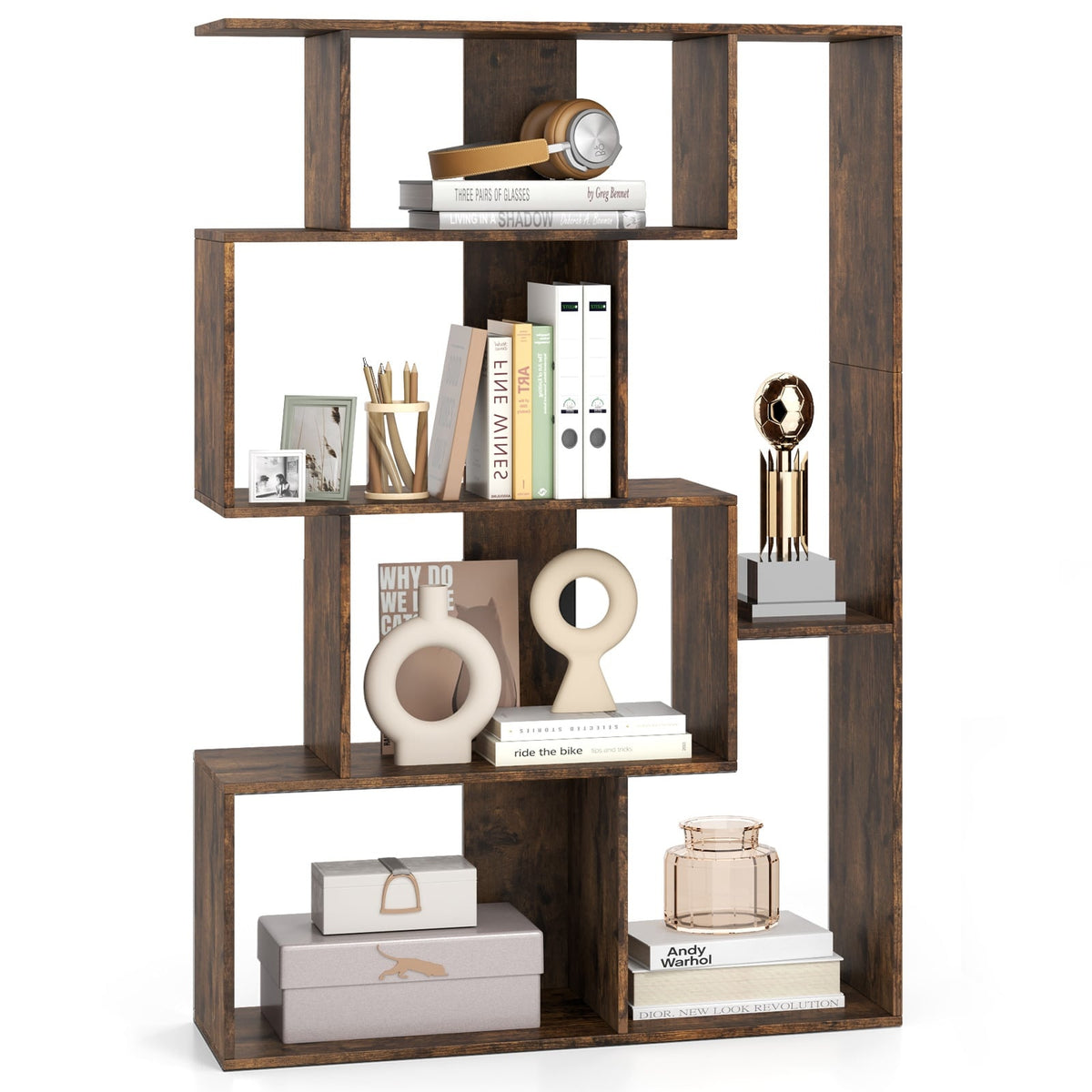 6-Cube Bookshelf with Anti-Tip Safety, Modern Design
