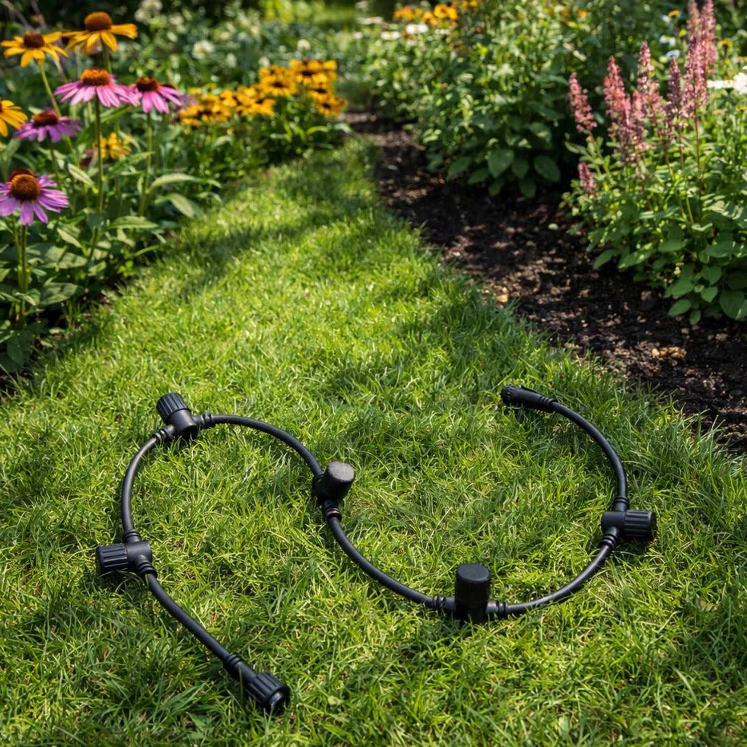 6-Outlet Branch Cable, 1 m Rubber, Caps Included