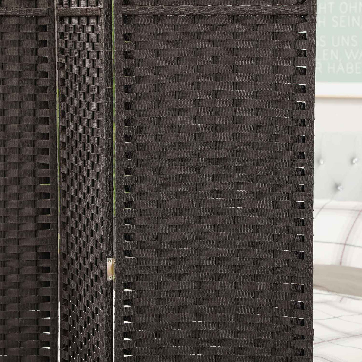 6-Panel Folding Room Divider, Brown, Polypropylene