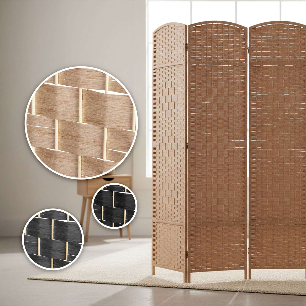 6-Panel Room Divider Folding Screen
