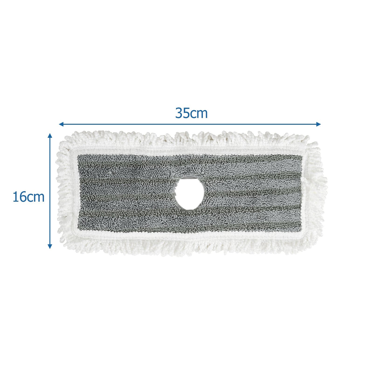6-Piece Washable Mop Head Set, 35x16 cm, Gray