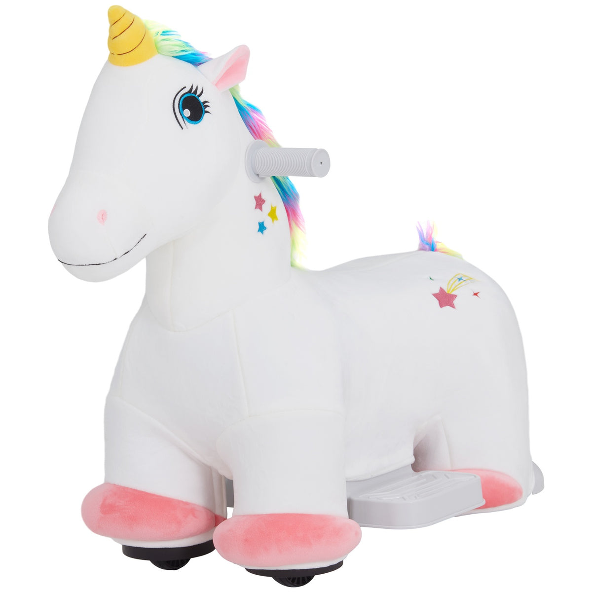 6V Children's Electric Car in Unicorn Shape, 2 km/h Children's Vehicle with Music, Ride-On Toy with Foot Pedal, Electric Horse for Children 1.5-3 Years, White