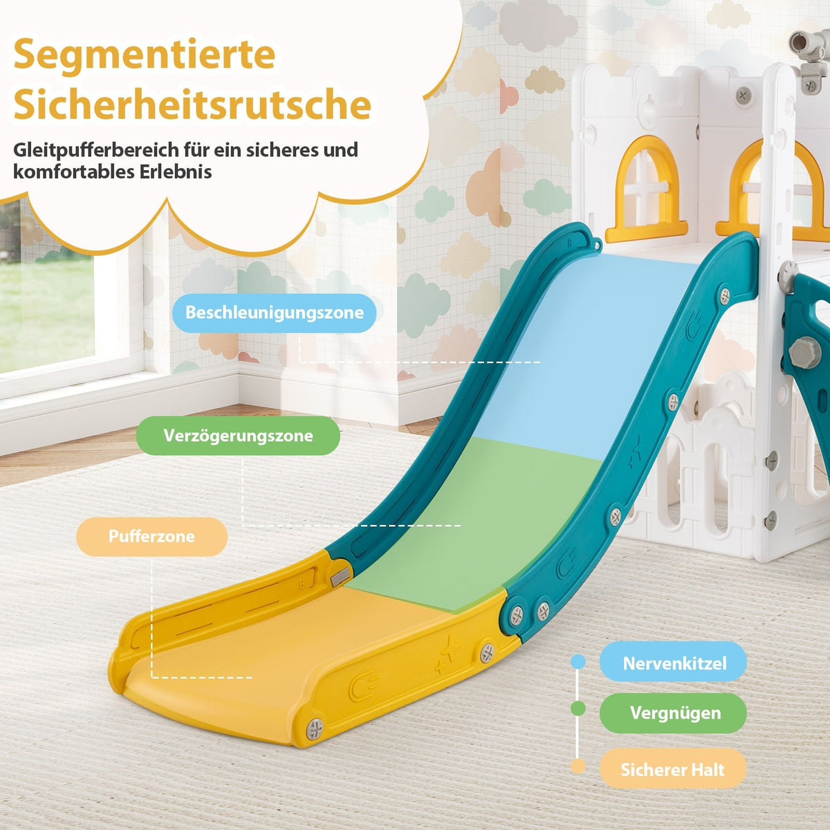6-in-1 Toddler Slide with Basketball Hoop & Telescope