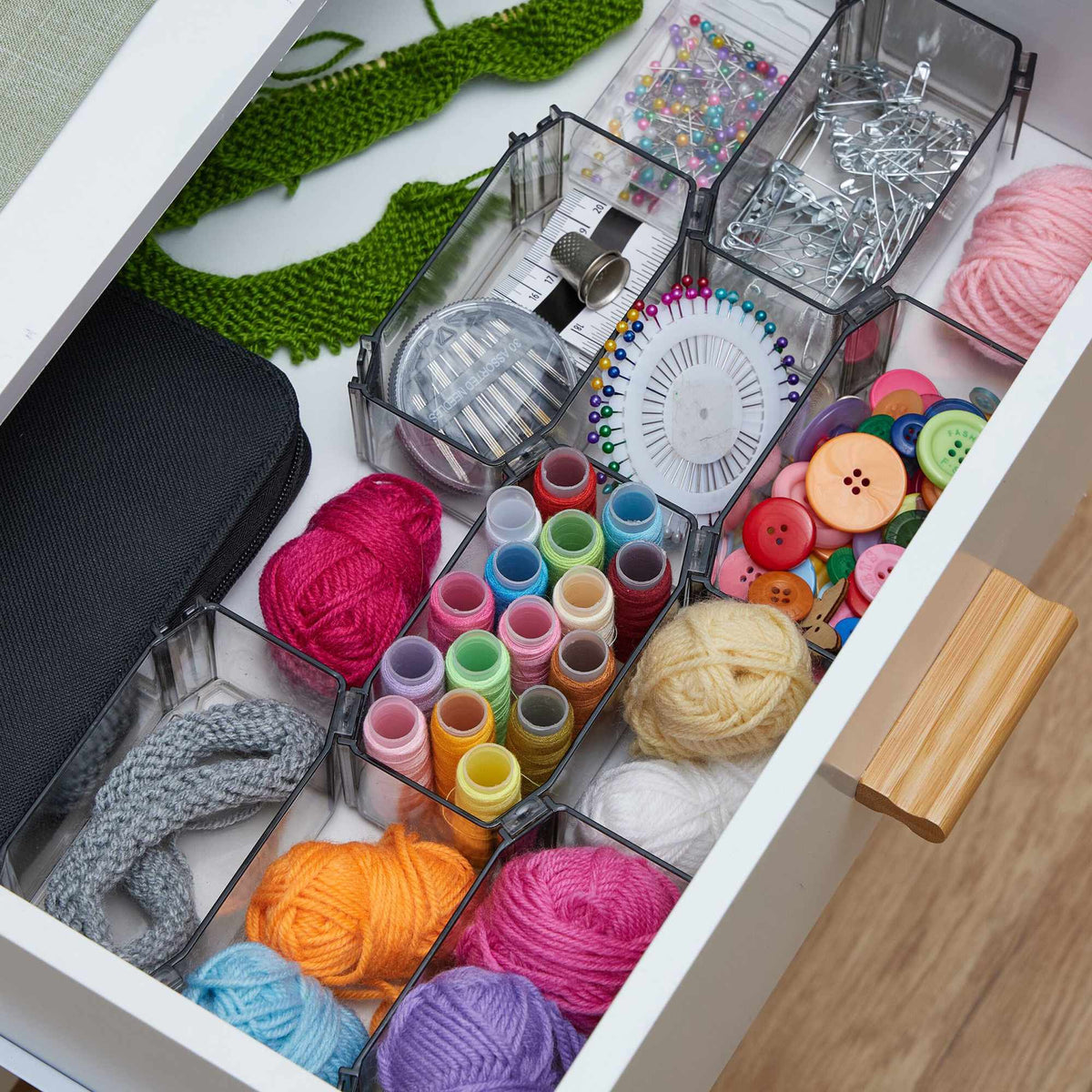 6-part system for drawer storage
