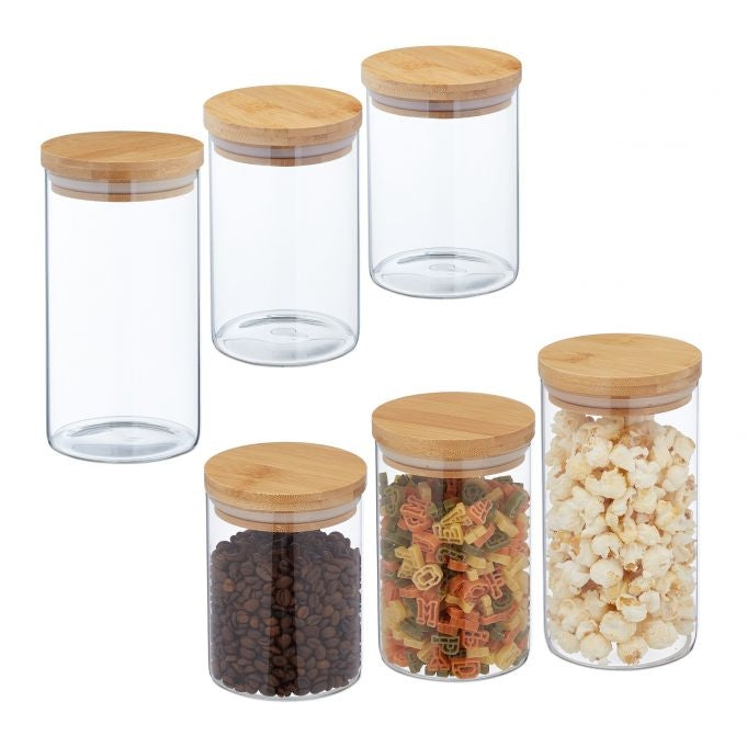 6 pcs. Storage jars in different sizes