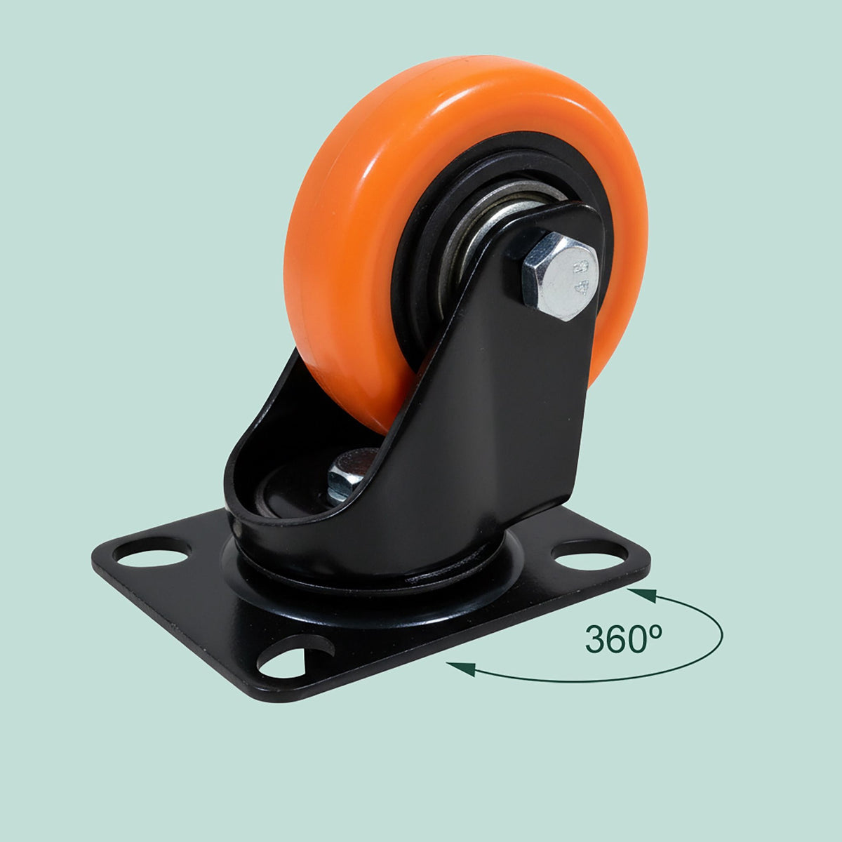 75mm Swivel Castors, Set of 4 – Steel, PVC-Coated Wheels