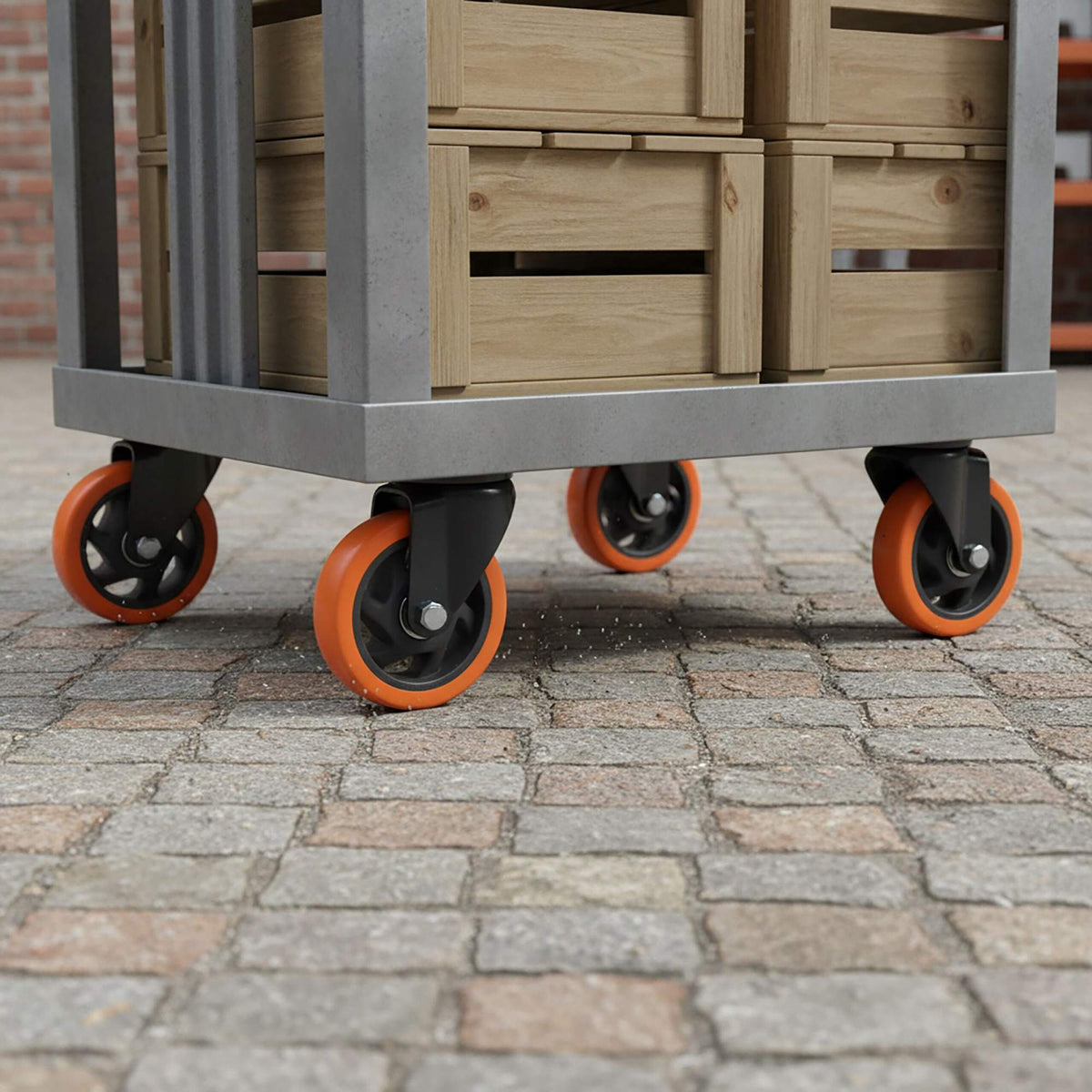 75mm Swivel Castors, Set of 4 – Steel, PVC-Coated Wheels