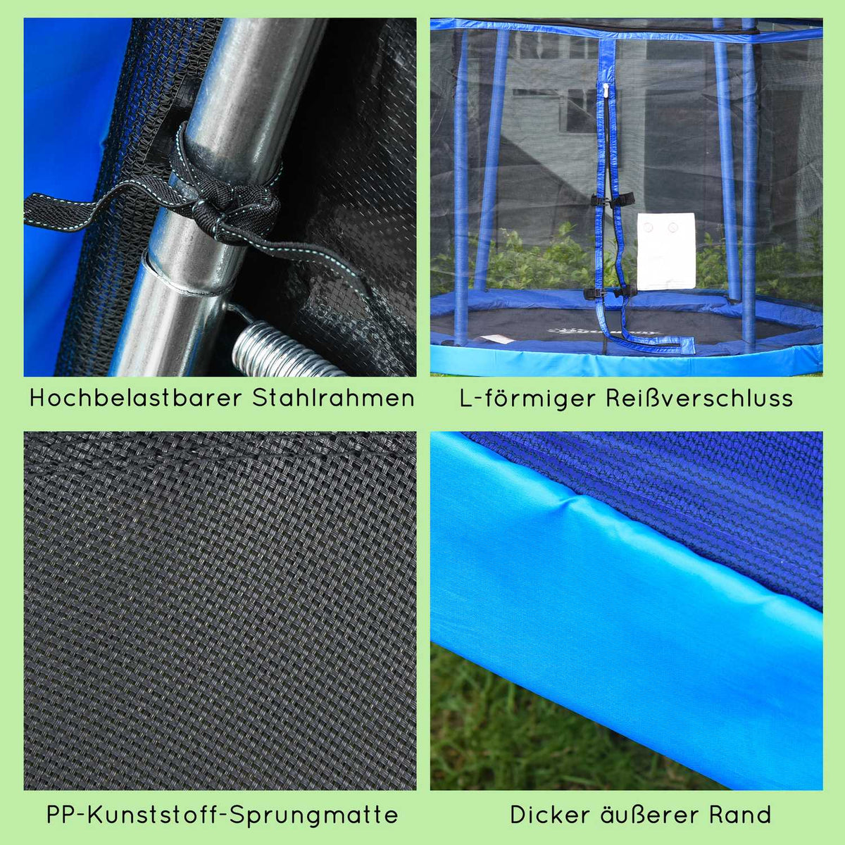 7Ft Children'S Trampoline Safety Net Toddler Trampoline Indoor Outdoor 3-12 Years Up To 80Kg Steel