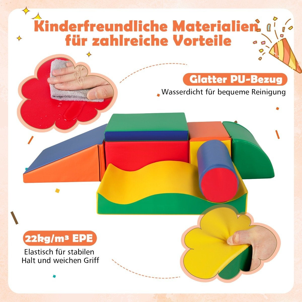 7 PCS. Foam building blocks for running around and climbing Giant building blocks made of foam Soft building blocks Colorful