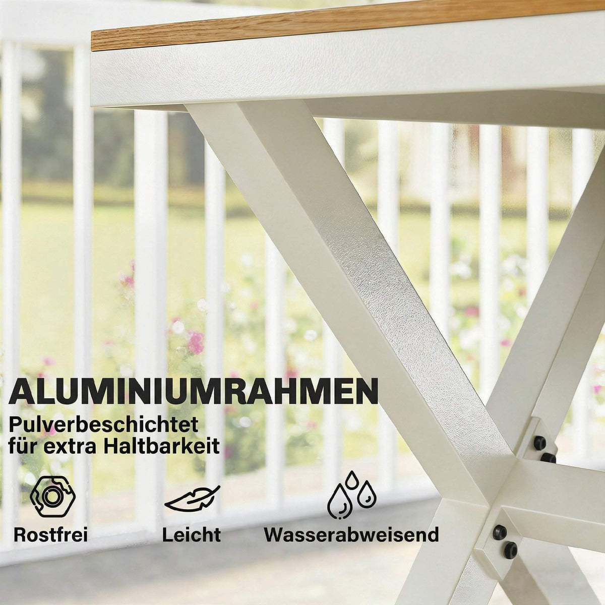 7-Piece Outdoor Dining Set, Aluminum Frame, Teak Finish