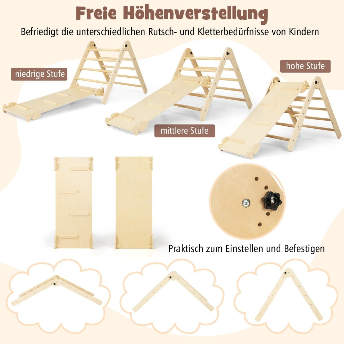 7-in-1 Kids Climbing Set with Slide, Stool, Chalkboard