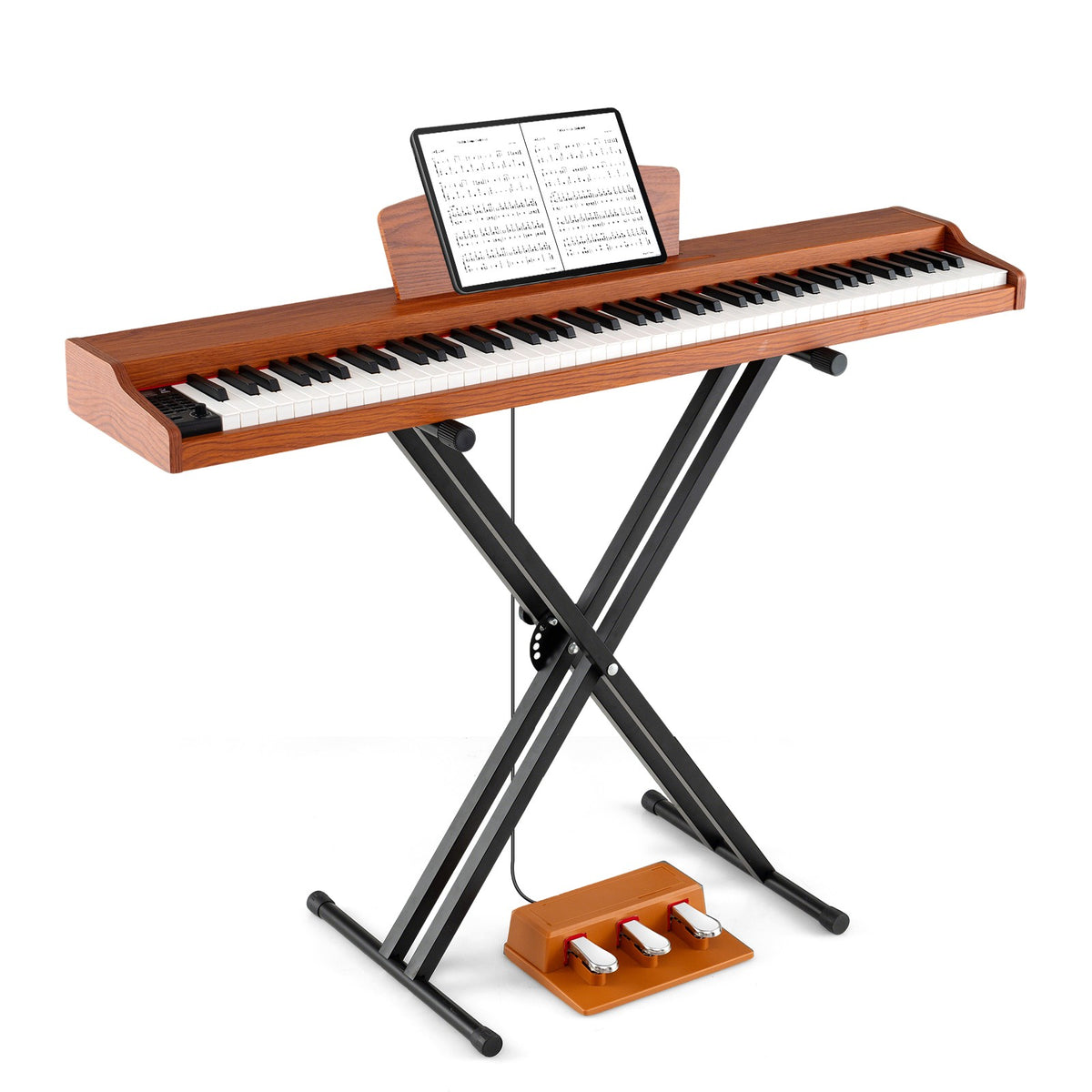 88-Key Full-Size Digital Piano, Semi-Weighted, Stand, Pedals