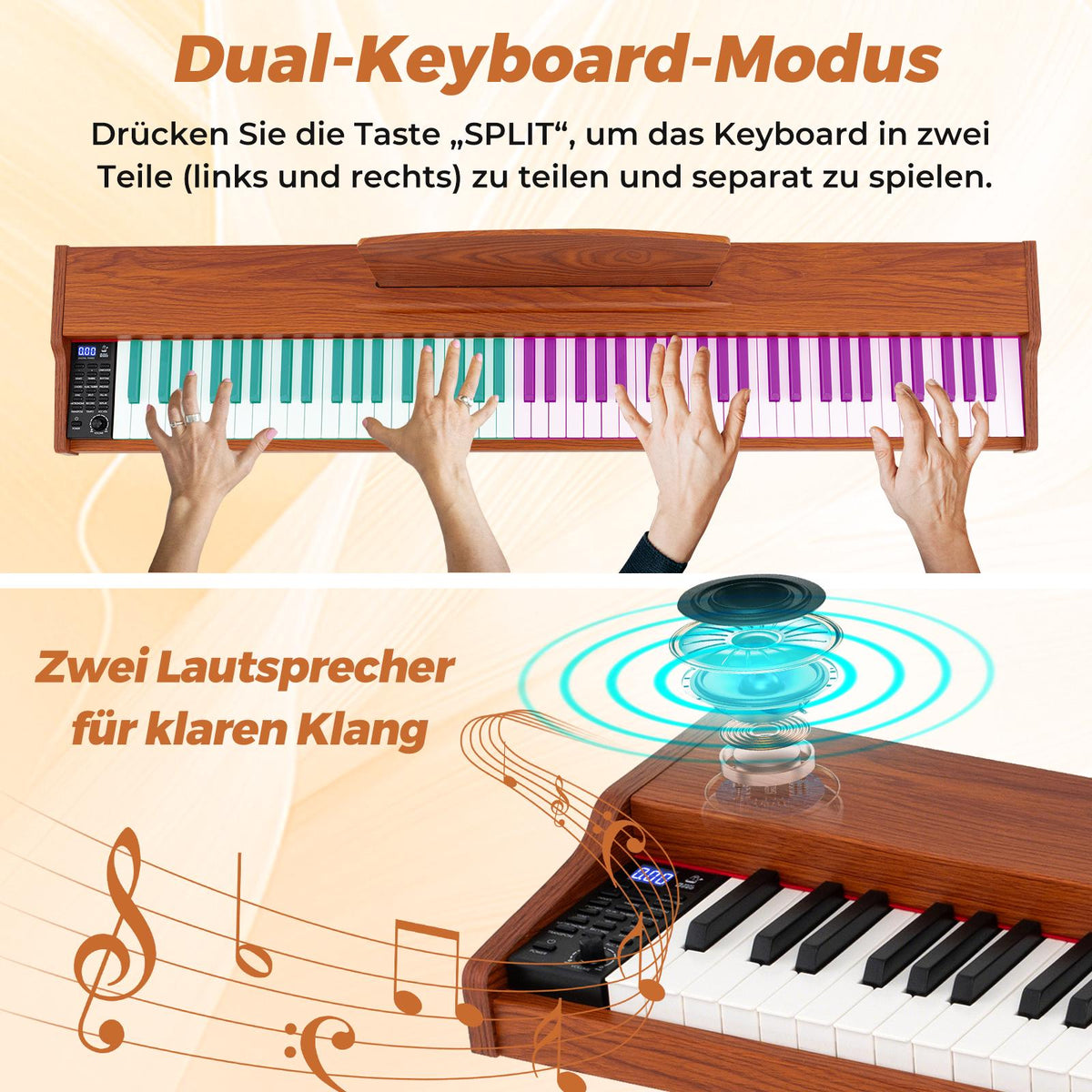 88-Key Full-Size Digital Piano, Semi-Weighted, Stand, Pedals