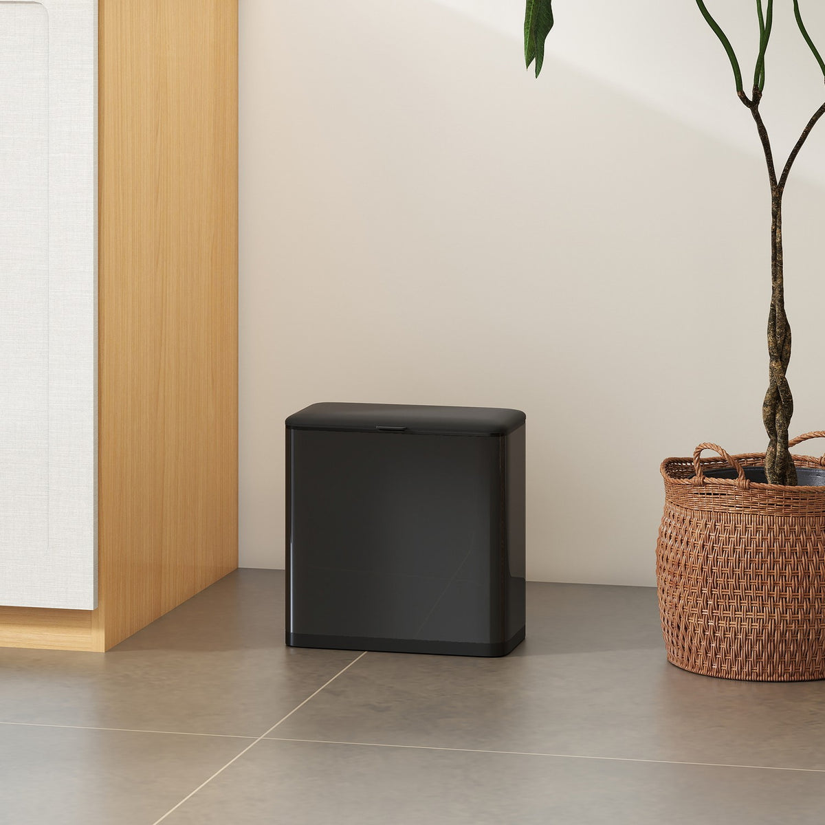 8L Stainless Steel Trash Can, Freestanding or Wall-Mounted