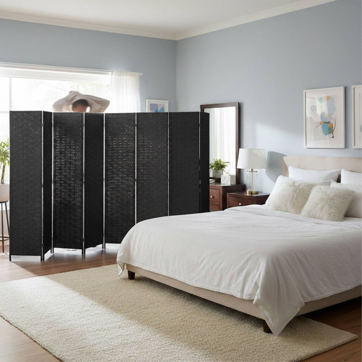 8-Panel Room Divider – Space-Saving Folding Screen
