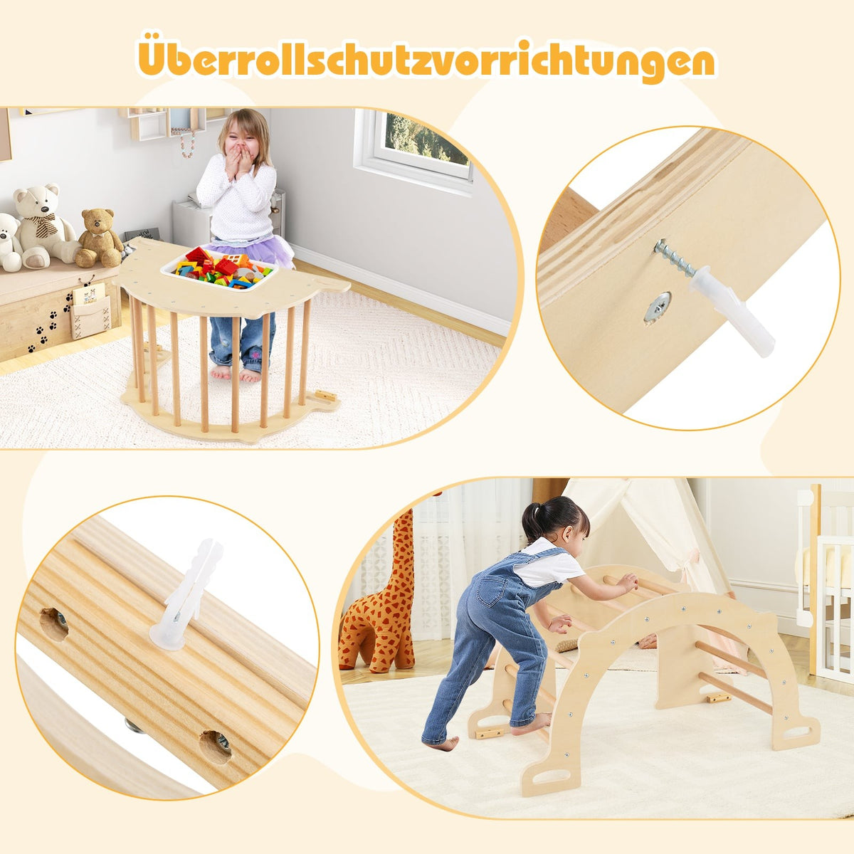 8-in-1 Climbing Arch with Storage Box, 90x50x48 cm