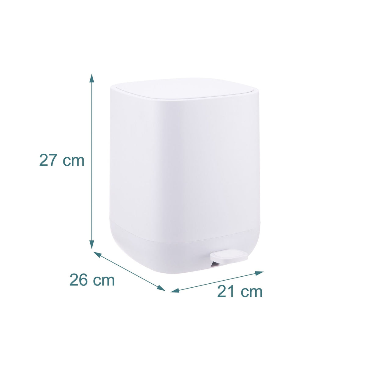 9L Square Pedal Bin – Plastic, Soft-Close Lid