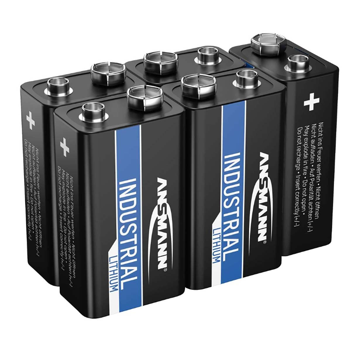 9V Industrial Lithium battery 5-pack