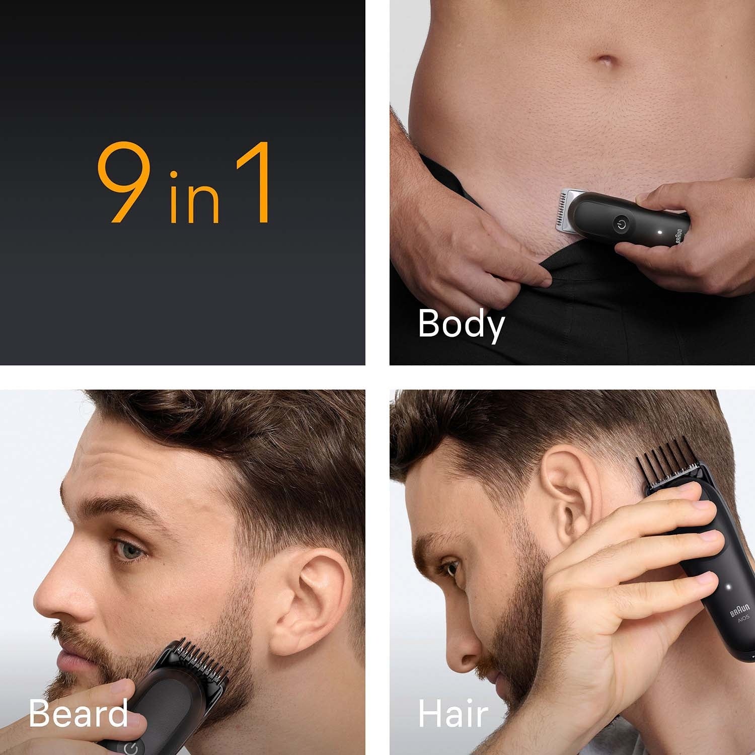 9-in-1 Grooming Kit Styler, Black Matte Finish