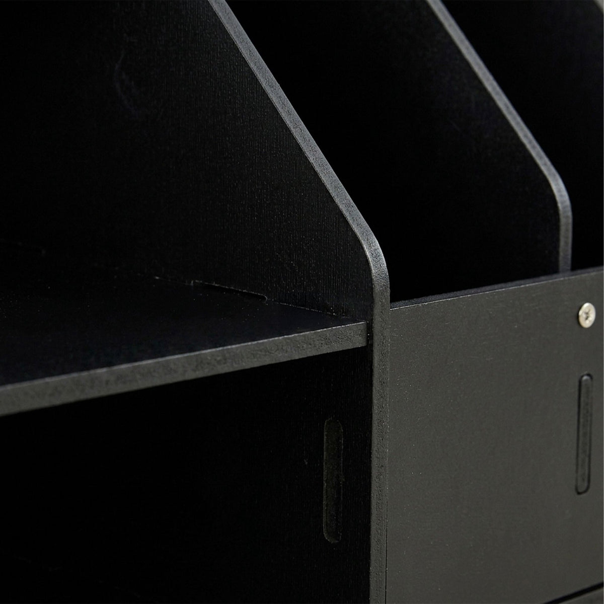 A4 Desk Organizer with Compartments – Black MDF