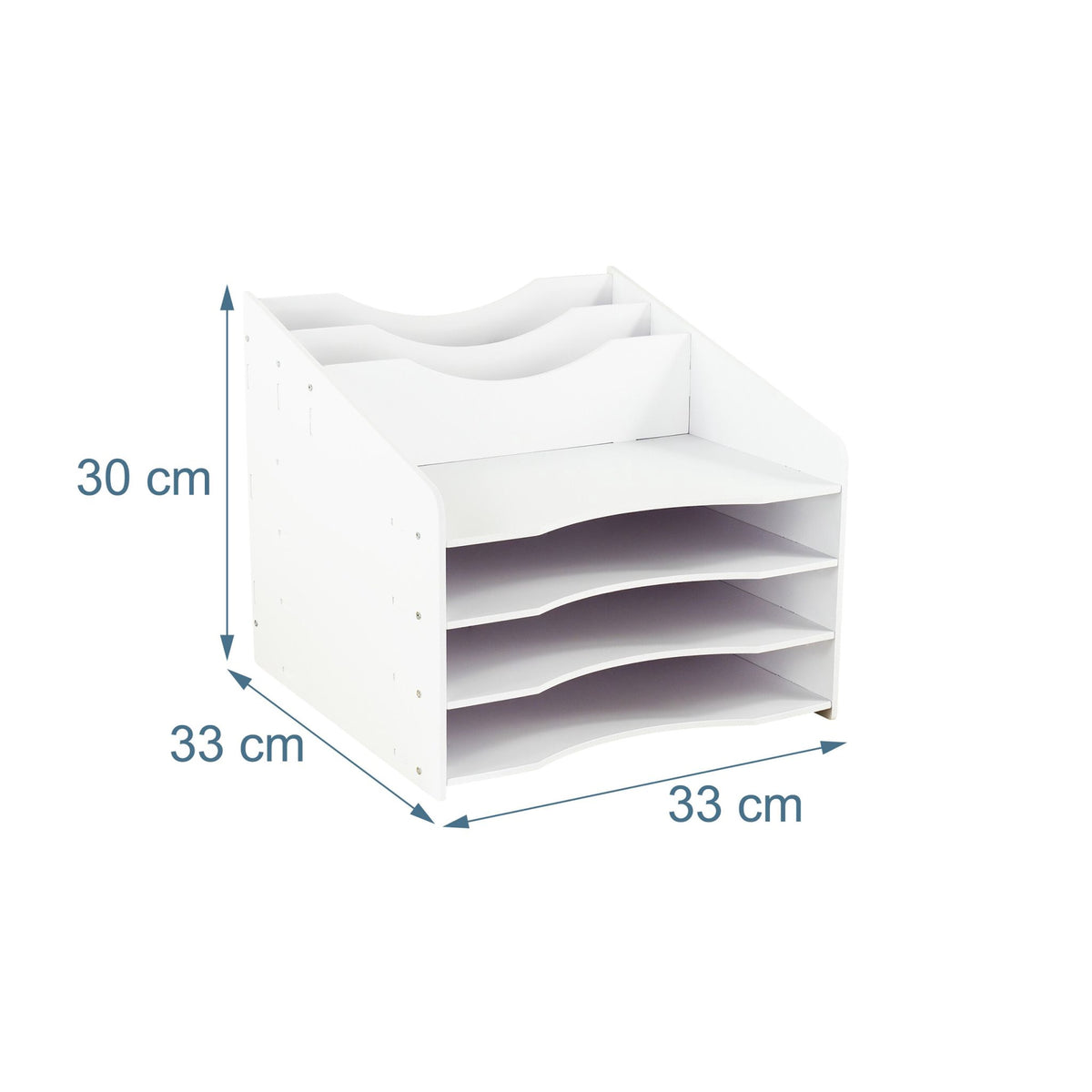 A4 Document Sorter with 6 Compartments – White MDF