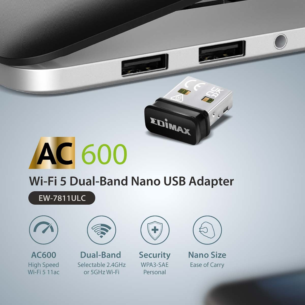 AC600 Dual-Band Wi-Fi 5 Nano USB Adapter