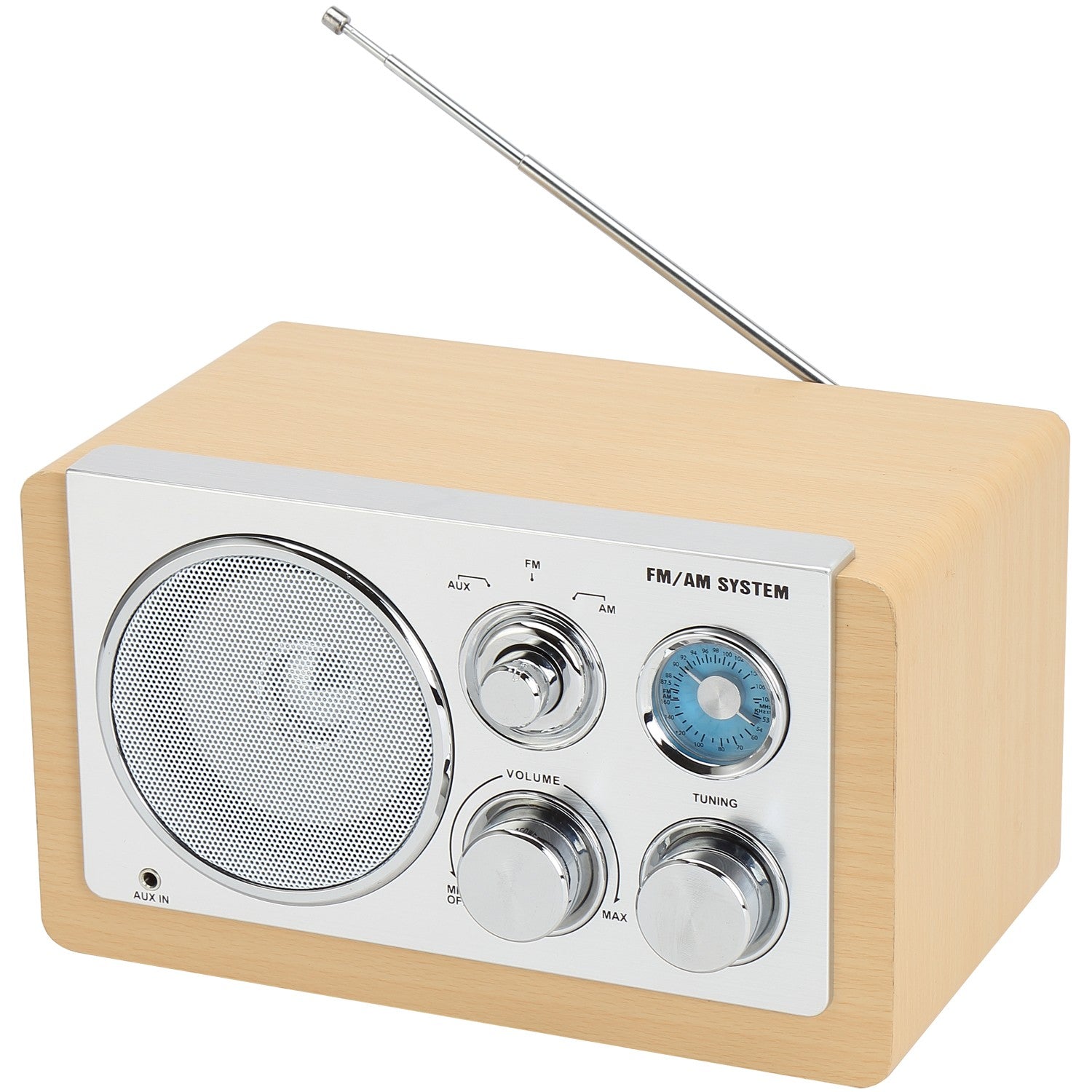 AM/FM analog radio Light wood