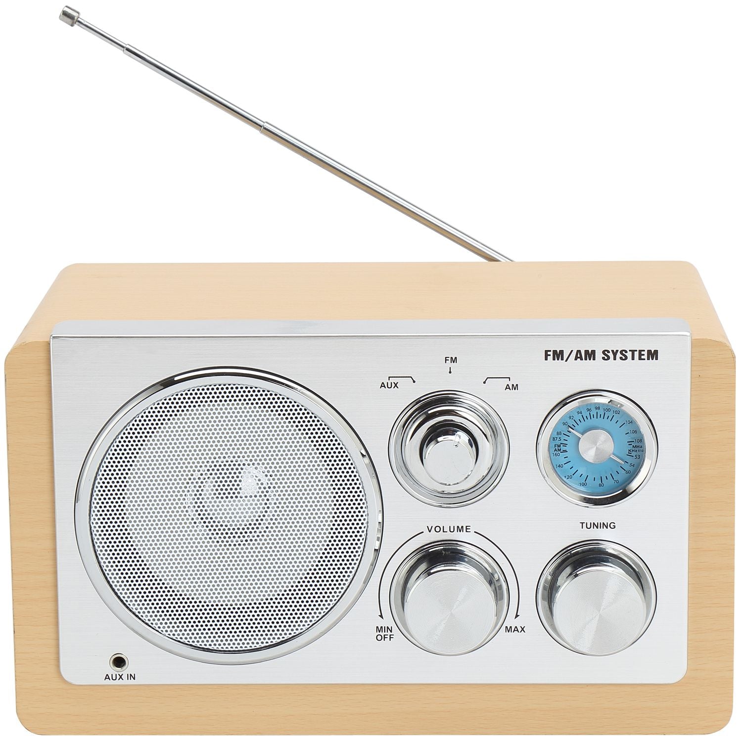 AM/FM analog radio Light wood