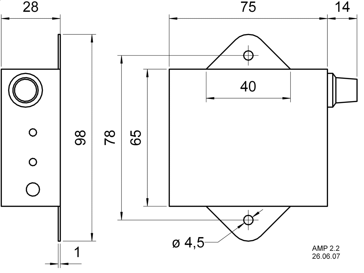 AMP 2.2 LN - Stereo amplifier with level controls