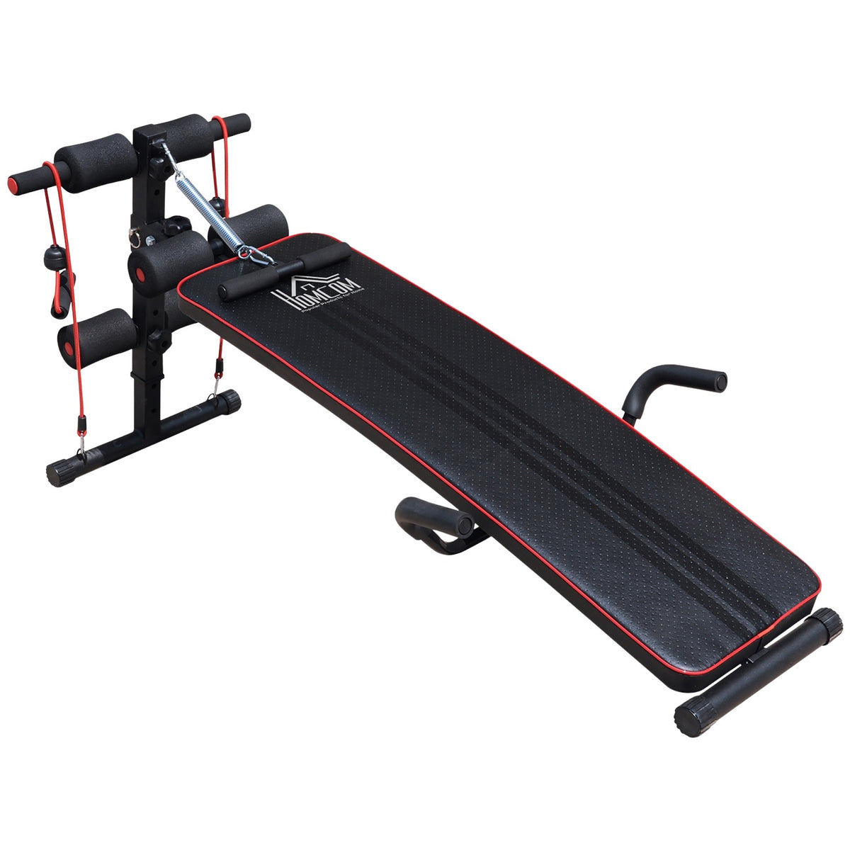 Abdominal Trainer Training Bench Sit Up Bench Resistance Bands Adjustable Up To 120Kg 37.5X55.5X50-68Cm