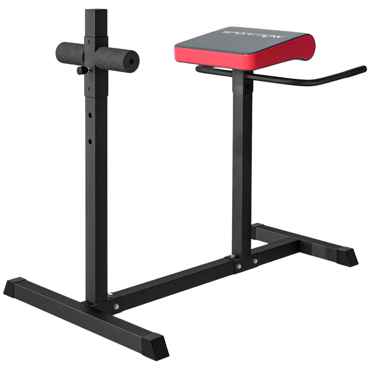 Abdominal & back trainer, activates muscles, 6 leg roller positions, side handles, steel frame