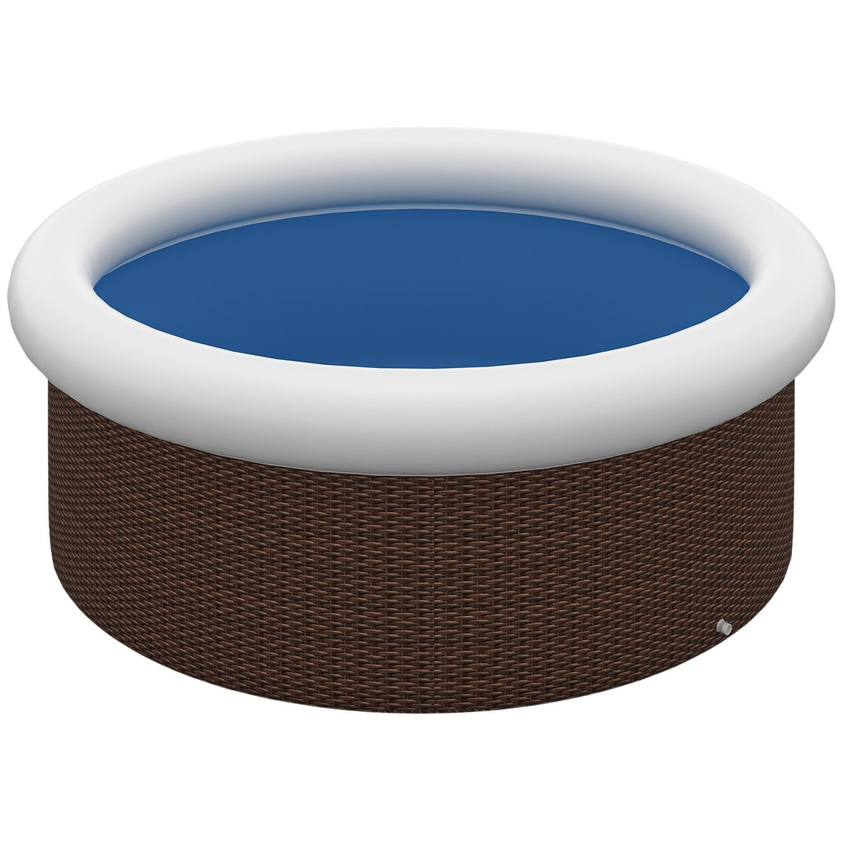 Above Ground Pool, Inflatable Swimming Pool For 1-5 People, Swimming Pool For Garden And Terrace, Rattan Effect, Ø300 X 76 Cm, Brown