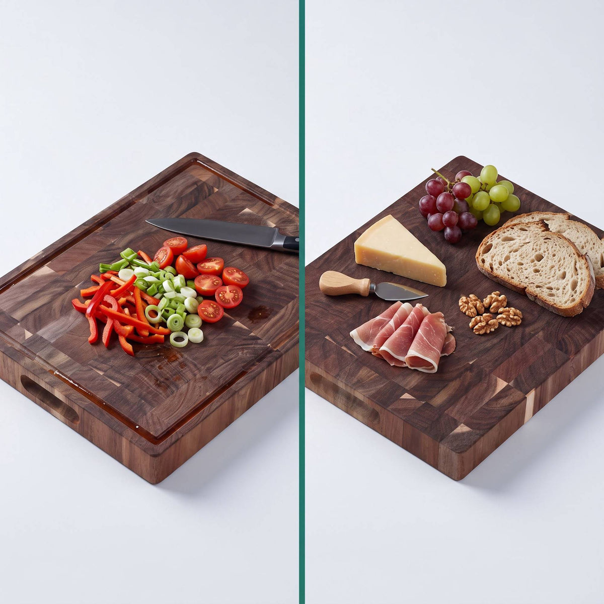 Acacia Wood Chopping Board with Juice Groove, 40x32 cm