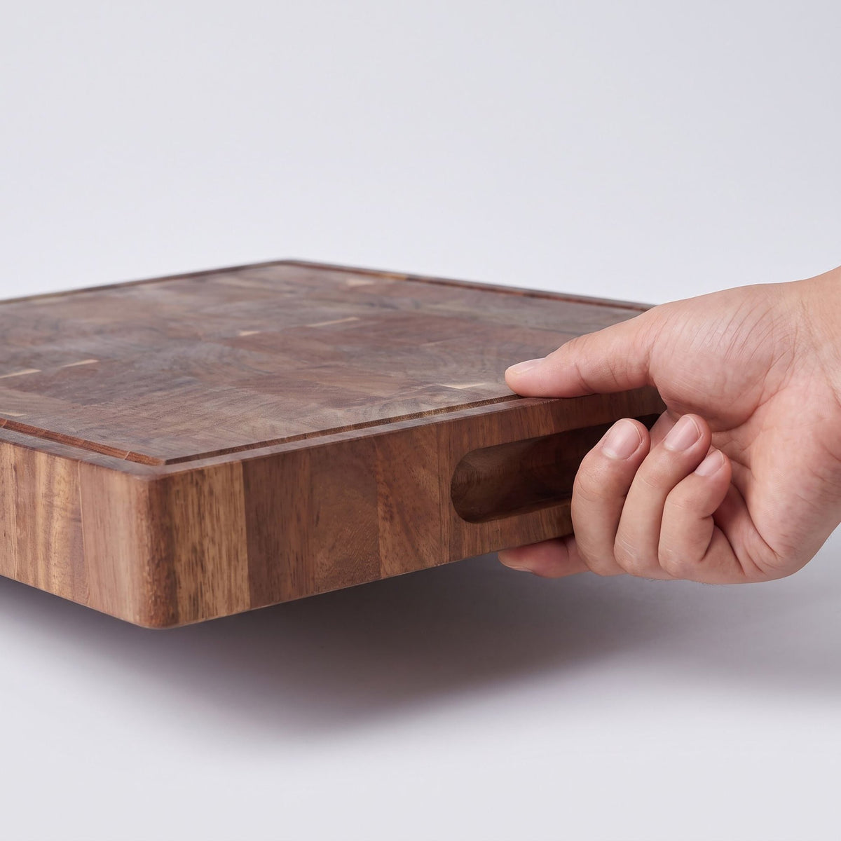 Acacia Wood Chopping Board with Juice Groove, 40x32 cm