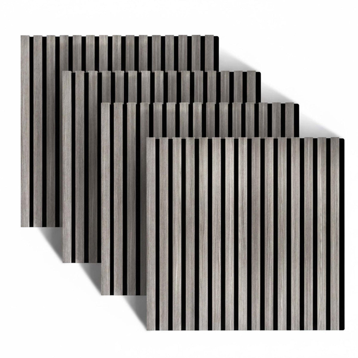 Acoustic Wall Panels, 60x60cm, Set of 4, Wood Veneer
