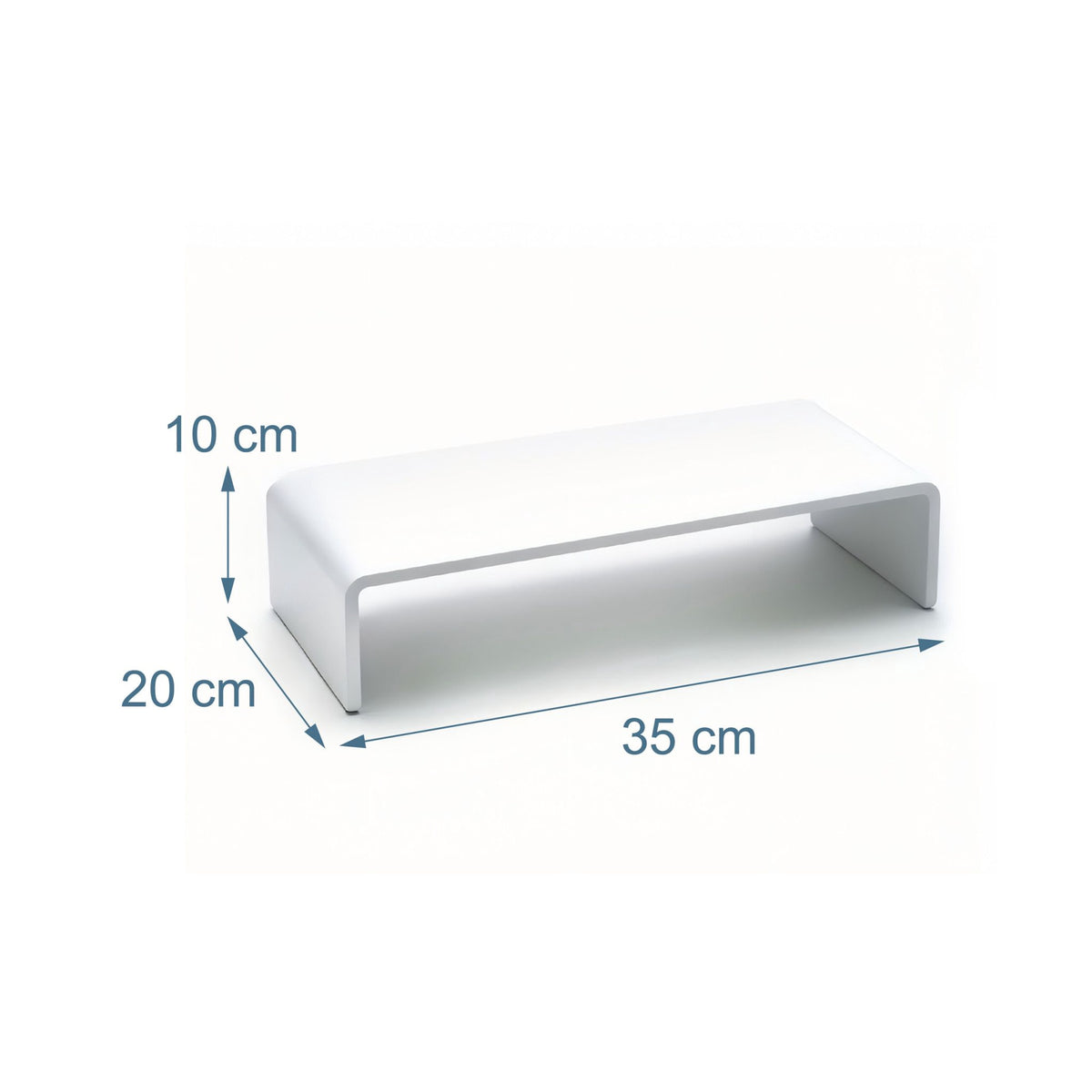 Acrylic Monitor Riser, White, 35x20x10 cm